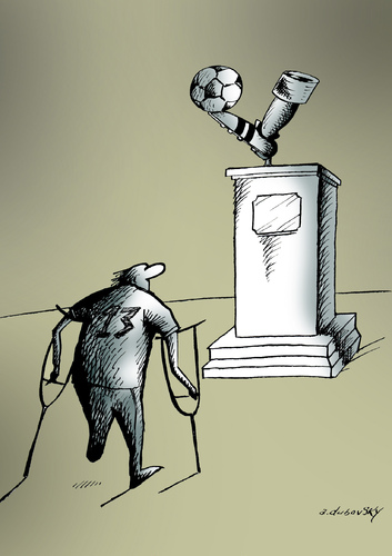Cartoon: monument (medium) by Dubovsky Alexander tagged footbal,euro,2012,ball,monument