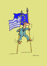 Cartoon: Greece stilts (small) by Dubovsky Alexander tagged krisis,greece,stilts,flag,protest