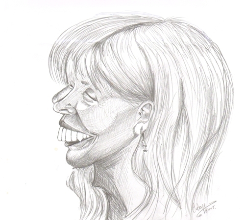 Cartoon: Joni Mitchell (medium) by cabap tagged caricature