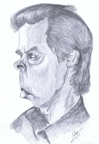 Cartoon: Nick Cave (medium) by cabap tagged caricatures