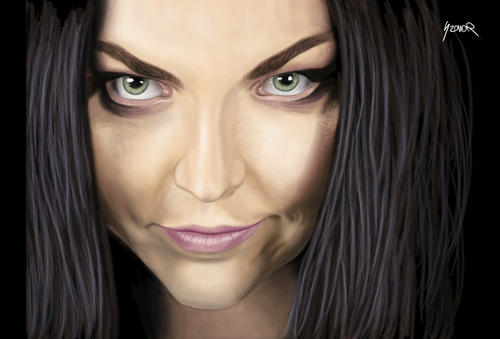 Cartoon: Amy Lee (medium) by szomorab tagged lee,amy,evanescence,rock,goth,music,metal