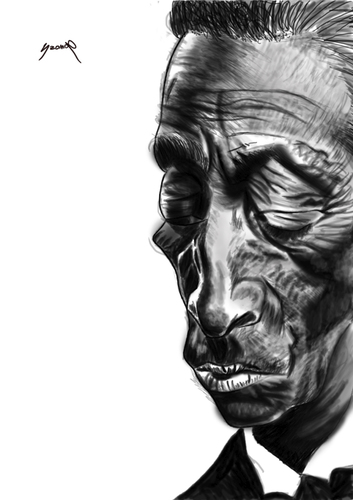 Cartoon: Mississippi Fred McDowell (medium) by szomorab tagged blues,music,caricature,mississippi,fred,mcdowell