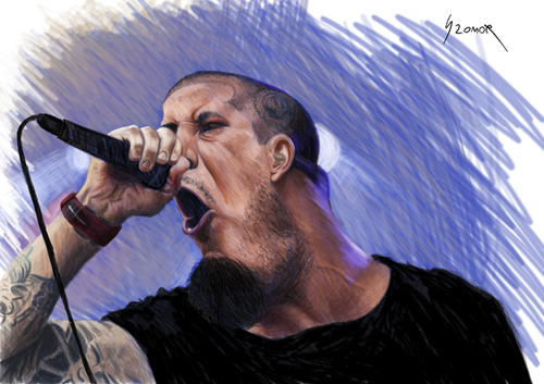 Cartoon: phil anselmo-quick (medium) by szomorab tagged down,pantera,anselmo,phil