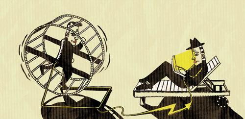 Cartoon: save energy (medium) by Holger Herrmann tagged laufrad,computer,notebook,,laufrad,computer,notebook,pc,hamster,strom,eigenproduktion,selbstherrstellung,rennen,laufen,energie,kraft,anstrengen,umwandeln,physik,liegebrett