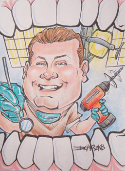 Cartoon: dr. guzik (medium) by dumo tagged dentist,drill,caricature,color