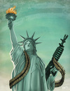 Cartoon: Lady Liberty (small) by Hellder Gonzales tagged statue,of,liberty,freedom,color,war,eua