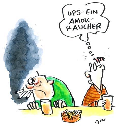 Cartoon: Amok (medium) by ari tagged amok,rauchen,droge,tabak,mann,man,smoking