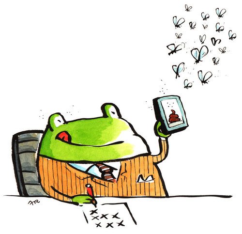 Cartoon: frog app (medium) by ari tagged plikat,computer,internet,iphone,nahrung,fliege,frosch,handy,mobile,app