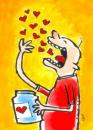 Cartoon: herzen (small) by ari tagged man hearts swallow jar 