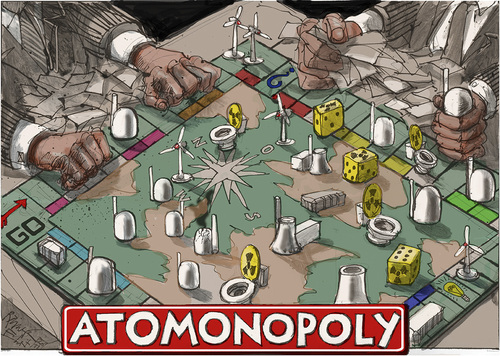 Cartoon: ATOMONOPOLY (medium) by Rainer Ehrt tagged atomenergie,atommüll,atomendlager,endlager,atomkraftwerk,atomlobby,energiekonzerne,europa,energiepolitik
