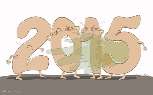 Cartoon: 2015 has arrived! (medium) by Wilmarx tagged date,new,year