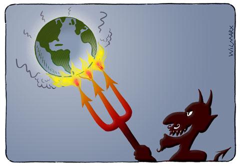 Cartoon: Aquecimento infernal (medium) by Wilmarx tagged warming,global