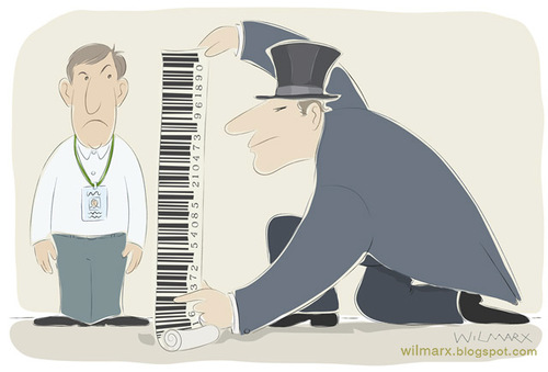 Cartoon: Capitalismo sob medida (medium) by Wilmarx tagged barcode,capitalism