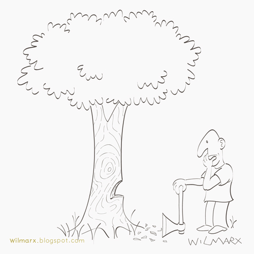 Cartoon: silent scream (medium) by Wilmarx tagged ecology,deforestation