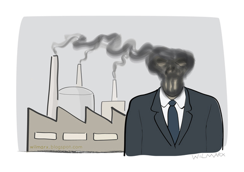 Cartoon: The skull (medium) by Wilmarx tagged pollution