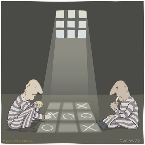Cartoon: tic tac toe (medium) by Wilmarx tagged game,jail,prison