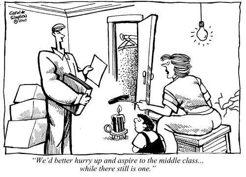 Cartoon: Middle Class Aspirations (medium) by carol-simpson tagged middle,class,economic,crisis