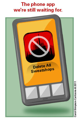 Cartoon: Smart Phones (medium) by carol-simpson tagged labor,technology,phones,sweatshops,unions