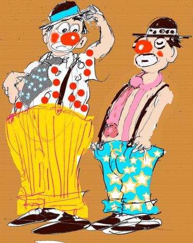 Cartoon: clowns (medium) by Miro tagged clowns