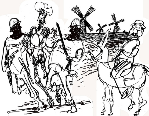 Cartoon: Don Kihot (medium) by Miro tagged don,quixote