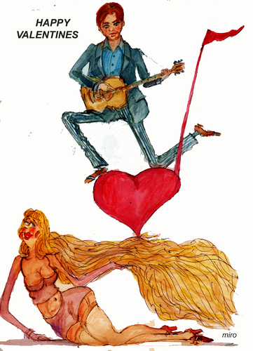 Cartoon: heppy Valentines (medium) by Miro tagged heppy,valentines