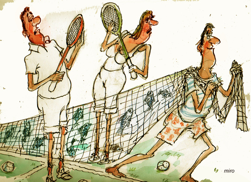 Cartoon: network (medium) by Miro tagged tennis