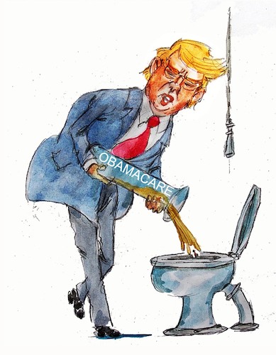 Cartoon: Obama care (medium) by Miro tagged no,text
