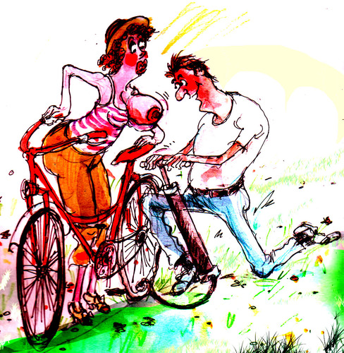 Cartoon: Pedal power (medium) by Miro tagged na,coment
