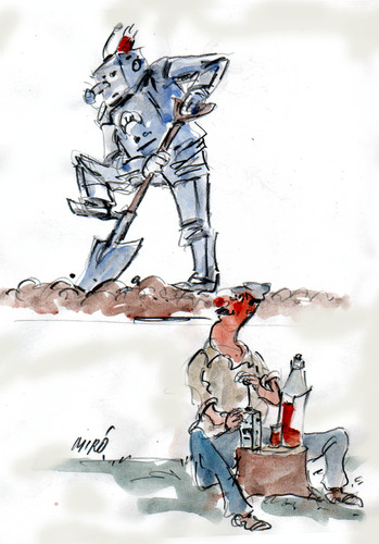 Cartoon: robot (medium) by Miro tagged robot