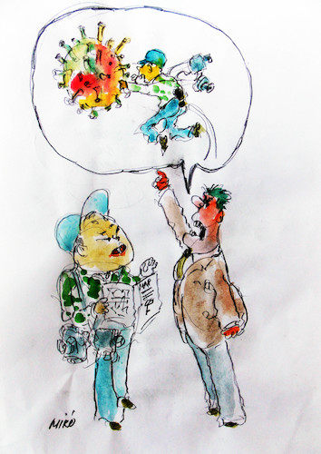 Cartoon: virus (medium) by Miro tagged virus