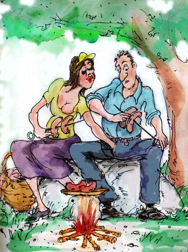 Cartoon: weekend barbecue (medium) by Miro tagged barbecue