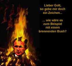 Cartoon: Der brennende Busch (medium) by Newbridge tagged busch,bush,brennen,feuer,lagerfreuer