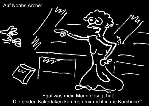 Cartoon: Noahs Ehefrau (medium) by Newbridge tagged noah,arche,frau,kakerlaken