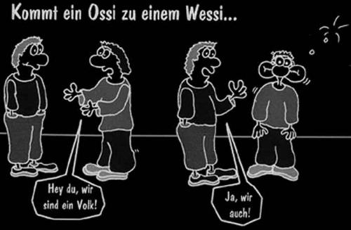 Cartoon: Wir sind ein Volk! (medium) by Newbridge tagged ossi,wessi,volk,wiedervereinigung