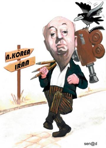 Cartoon: Sir Alfred Joseph Hitchcock (medium) by Senad tagged hitchcook,senad,nadarevic,bosnia,bosna,karikatura