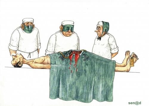 Cartoon: Surgery (medium) by Senad tagged surgery,kirurgija,senad,nadarevic,bosnia,bosna,karikatura