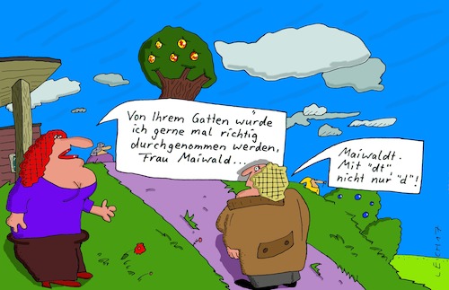 Cartoon: 2 Damen (medium) by Leichnam tagged damen,berichtigung,ehe,gatte,durchnehmen,maiwald,maiwaldt,dt,wunsch