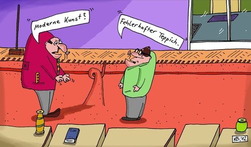 Cartoon: Äh hä? (medium) by Leichnam tagged antwort,und,frage,teppich,fehlerhafter,kunst,moderne,hä,äh