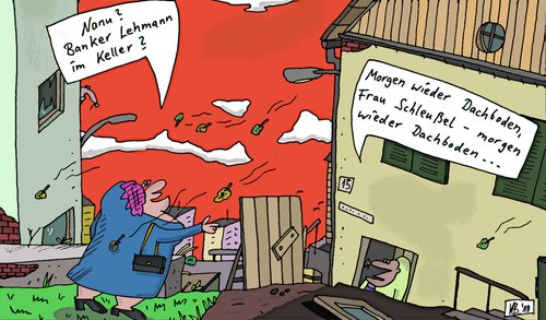Cartoon: Banker Lehmann (medium) by Leichnam tagged banker,lehmann,keller,dachboden,haus,leichnam