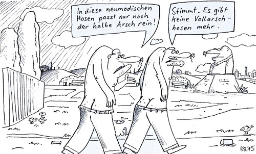 Cartoon: Beinkleid (medium) by Leichnam tagged beinkleid,hosen,zu,kurz,eng,unpassend,arsch