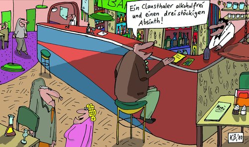 Cartoon: Bestellung (medium) by Leichnam tagged bestellung,bar,absinth,clausthaler,restaurant,gastwirtschaft