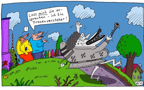 Cartoon: bunter Sommerquatsch (medium) by Leichnam tagged bunter,sommerquatsch,ansprechen,ansprache,sw,durchgeknallt,sicherung,raus,frauenversteher,begreifer,psychologe,tröte,zwei,herren