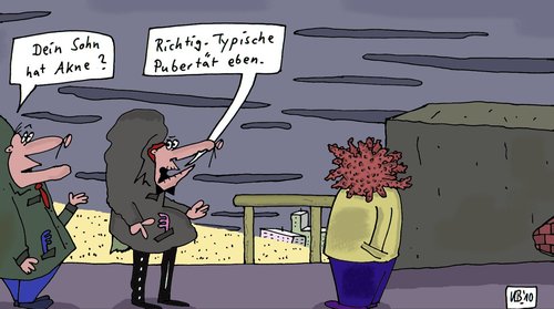 Cartoon: Dein Sohn (medium) by Leichnam tagged sohn,akne,pubertät,typisch