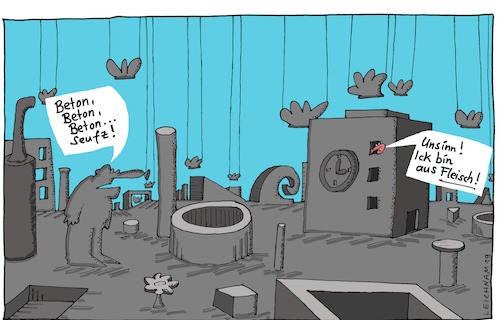 Cartoon: Die große Grauheit (medium) by Leichnam tagged grauheit,grau,beton,betonwüste,seufz,unsinn,fleisch,leichnam,leichnamcartoon