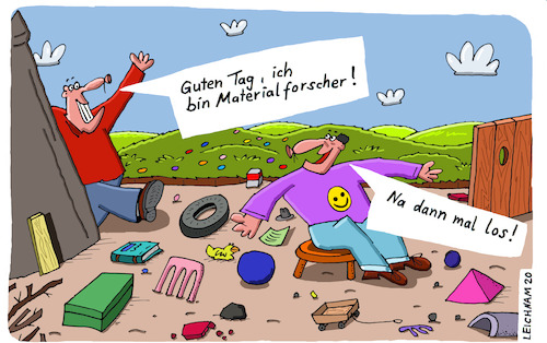 Cartoon: Freude (medium) by Leichnam tagged freude,material,materialforscher,los,leichnam,leichnamcartoon