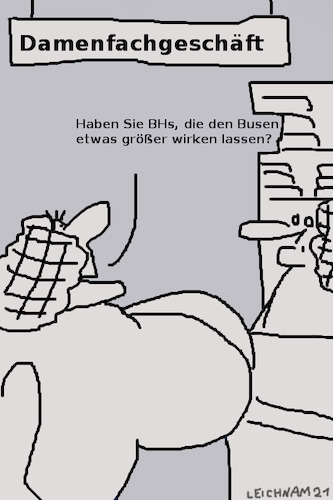 Cartoon: Geschäft (medium) by Leichnam tagged geschäft,bh,busen,damen,leichnam,leichnamcartoon,albern