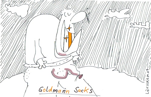 Cartoon: Goldman Sachs (medium) by Leichnam tagged goldman,sachs,goldmann,sacks,sack,gold,goldzahn,stolz,banken,finanzen,geld,leichnam,leichnamcartoon