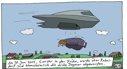 Cartoon: Juni (medium) by Leichnam tagged juni,2013,in,der,frühe,rahnsdorf,süden,dick,dagmar,abwurf,militär,bombe,nonsens