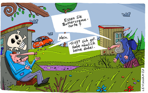 Cartoon: Kurz nachgefragt (medium) by Leichnam tagged nachgefragt,buttercremetorte,speise,essen,nein,leichnam,leichnamcartoon