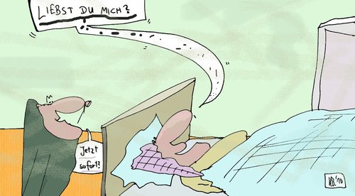 Cartoon: Lieben (medium) by Leichnam tagged lieben,liebe,bett,schlafzimmer